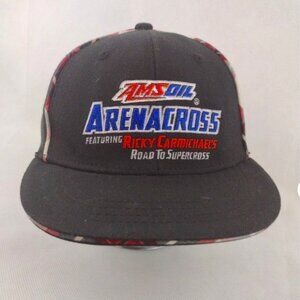 Vintage ARENA CROSS Ricky Carmichael Amsoil AMS Oil Ball Cap Hat Motor Racing
